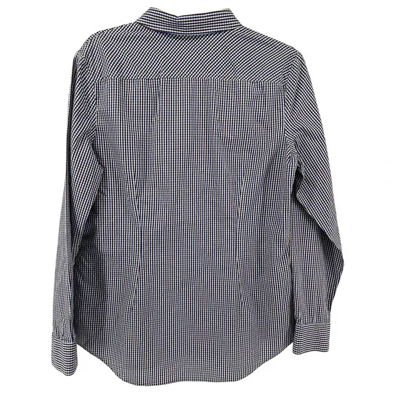 Theory Women's Button-Down Shirt in Navy and White Gingham - Picture 3 of 9